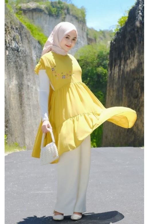 Azzura Tunik Vest Embroidery Lime